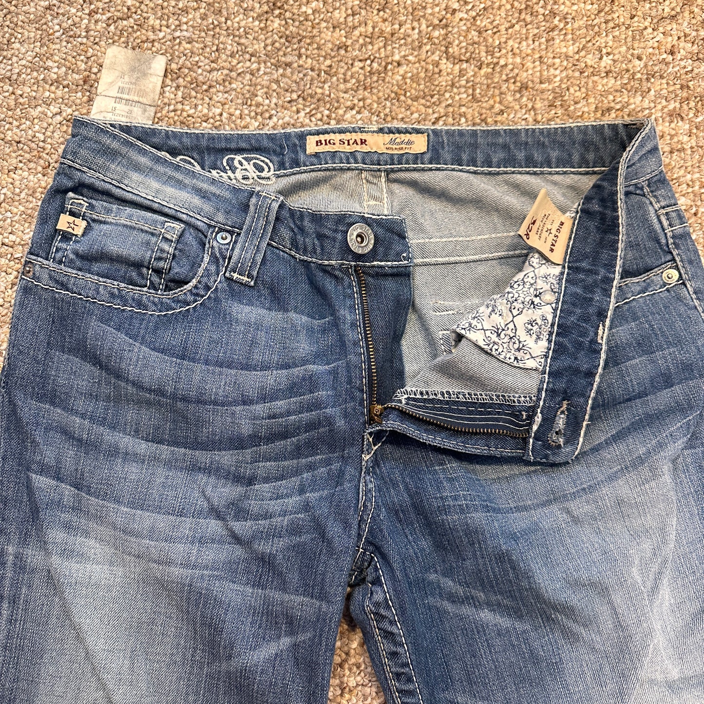 Vintage NWT Women's BIG STAR "Maddie" BUCKLE Boot Jeans in size 32R Y2K