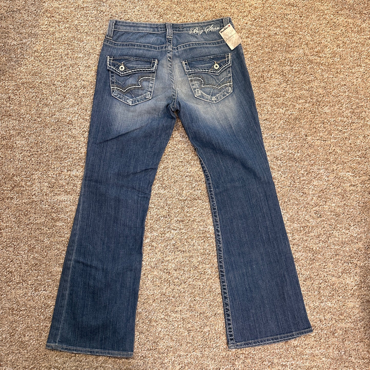Vintage NWT Women's BIG STAR "Maddie" BUCKLE Boot Jeans in size 32R Y2K