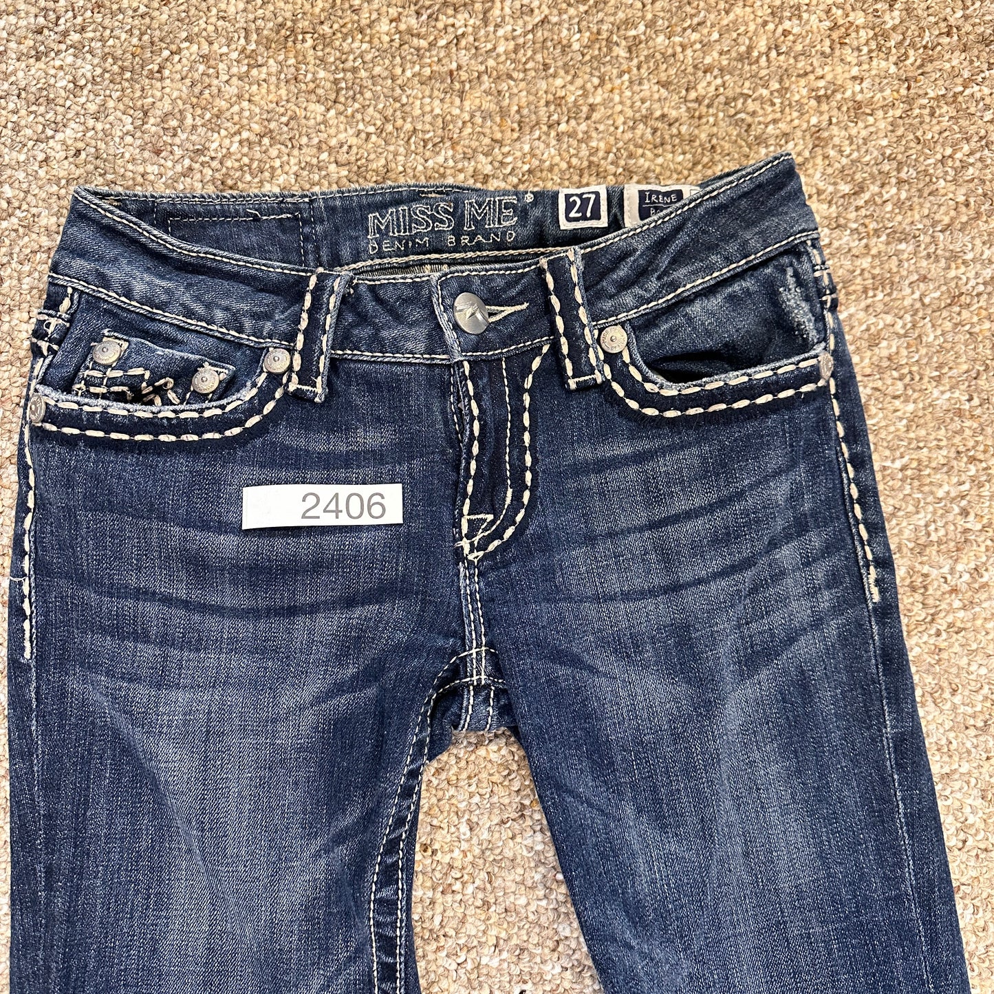 Miss Me Irene Bootcut Low Rise Jeans Flap Pocket Y2K Womens Sz 27