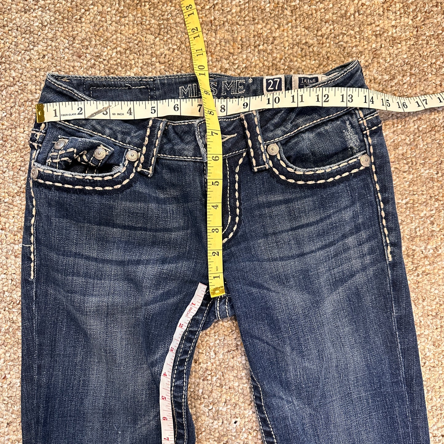 Miss Me Irene Bootcut Low Rise Jeans Flap Pocket Y2K Womens Sz 27