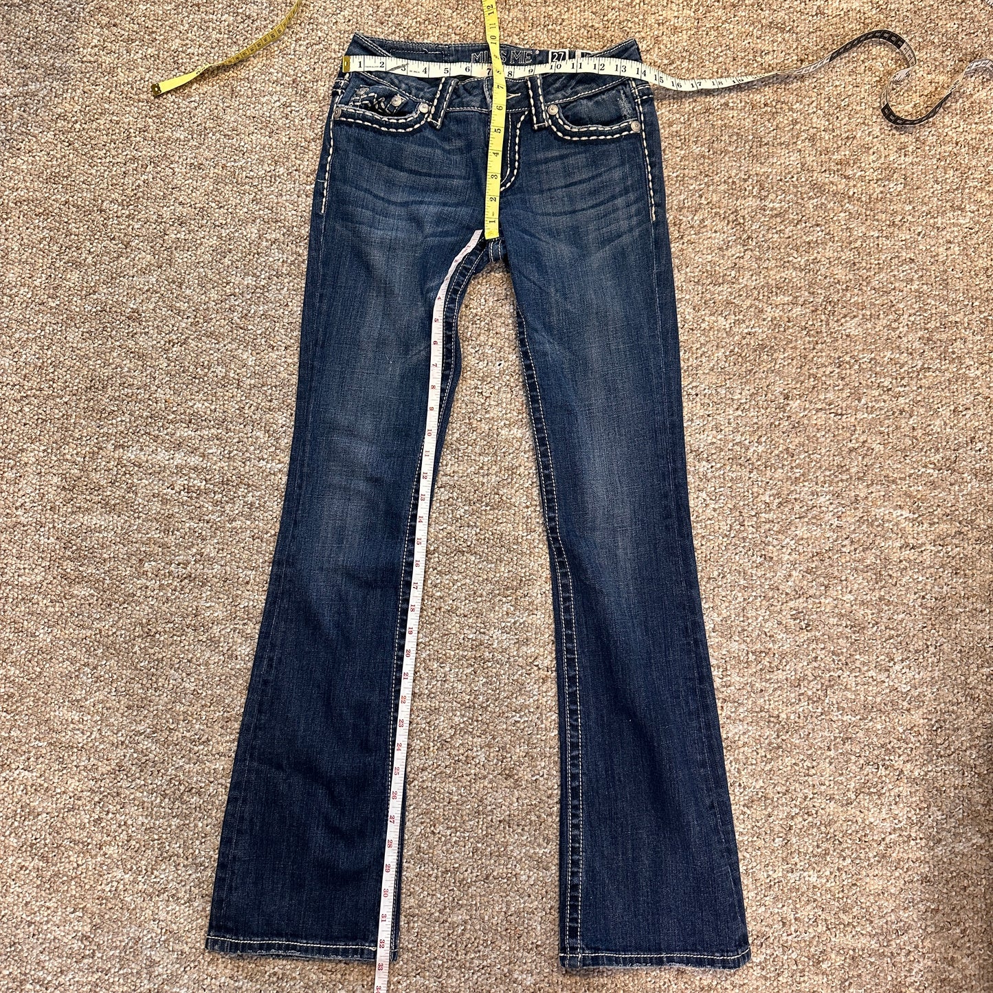 Miss Me Irene Bootcut Low Rise Jeans Flap Pocket Y2K Womens Sz 27