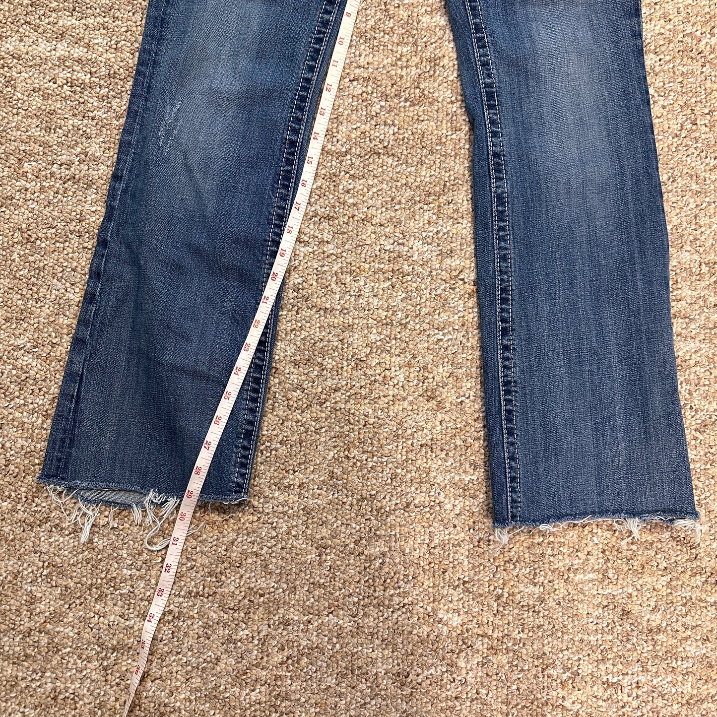 Y2K Womens 29 Miss Me JP5010 Boot Cut Angel Wing Bling Jewels Blue Jeans