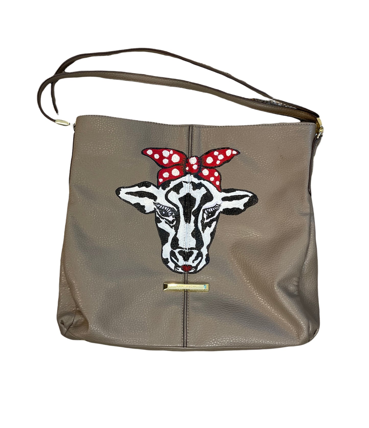 COW handpainted upcycled refashioned handbag purse