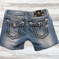 MISS ME Cut Off Shorts Size 27 Distressed Y2K flap Pockets JS5014M42