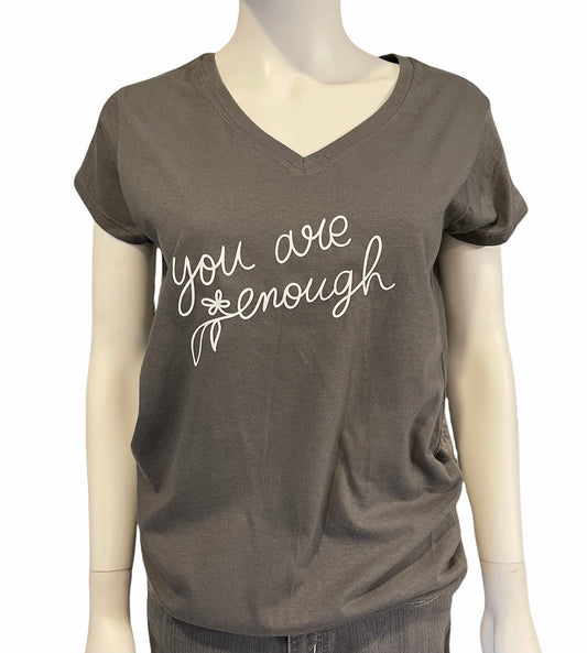 You are enough V-neck Ladies Graphic Shirt