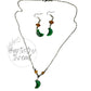 Malachite Moon Gemstone Necklace & Earrings Handcrafted Set